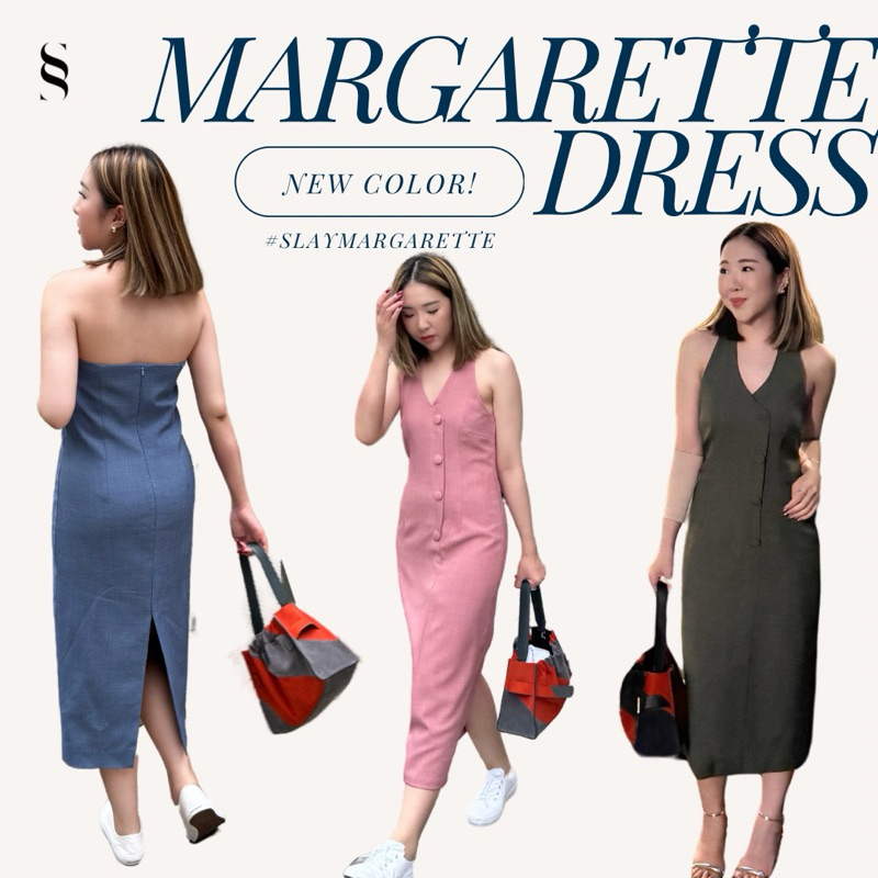SLAY - Margarette Dress Color Collection เดรสคล้องคอเปิดหลัง ซับในอัดกาวทั้งตัว แต่งกระดุมหน้า
