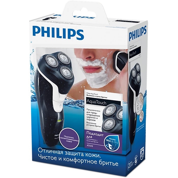 เครื่องโกนหนวดไฟฟ้ากันน้ำไร้สาย  PHILIPS  AquaTouch  Wet and Dry Electric Shaver AT610 - รูปที่ 3