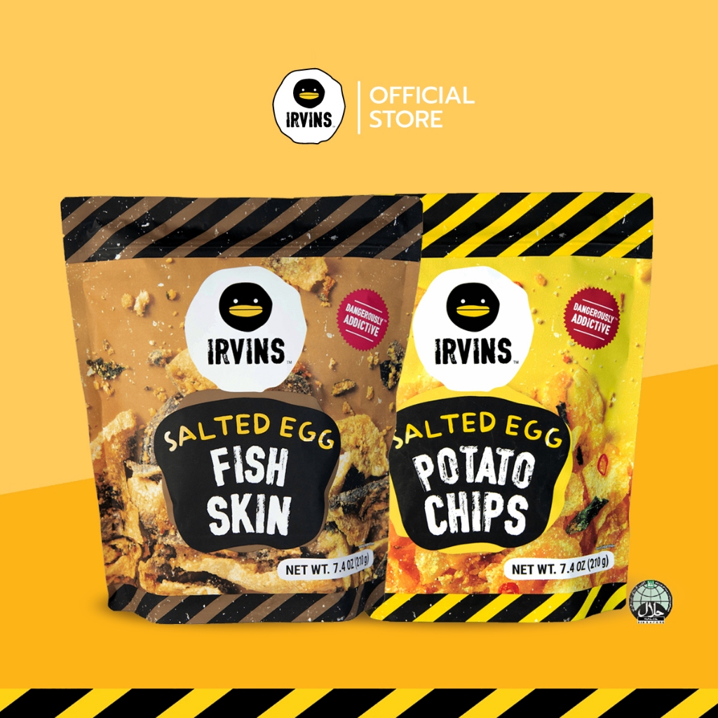 IRVINS Duo Set ชุดคู่ซี้ขายดี (หนังปลาทอดกรอบ,มันฝรั่งทอดกรอบ,หนังปลาแซลมอนทอดกรอบ)