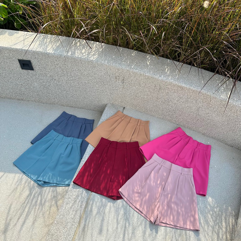 FAV PANT(สีพาสเทล) : กางเกงขาสั้นเอวสูง Ver.โทนพาสเทล สีสันน่ารัก ขอบเอวแน่น เก็บทรงได้ดีมากก!