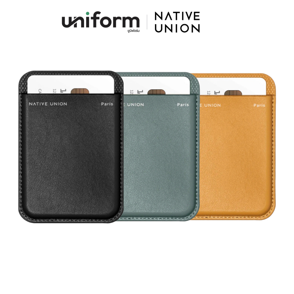 กระเป๋าใส่บัตร Native Union Classic Card Wallet - Black/ Kraft/ Slate Green