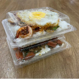กล่องใสBL-104Aฝาล็อคในตัว กล่องใส่อาหารตามสั่ง ข้าวมันไก่ ข้าวราดเเกง ฝาไม่เป็นไอน้ำ เเพ็ค100ใบ