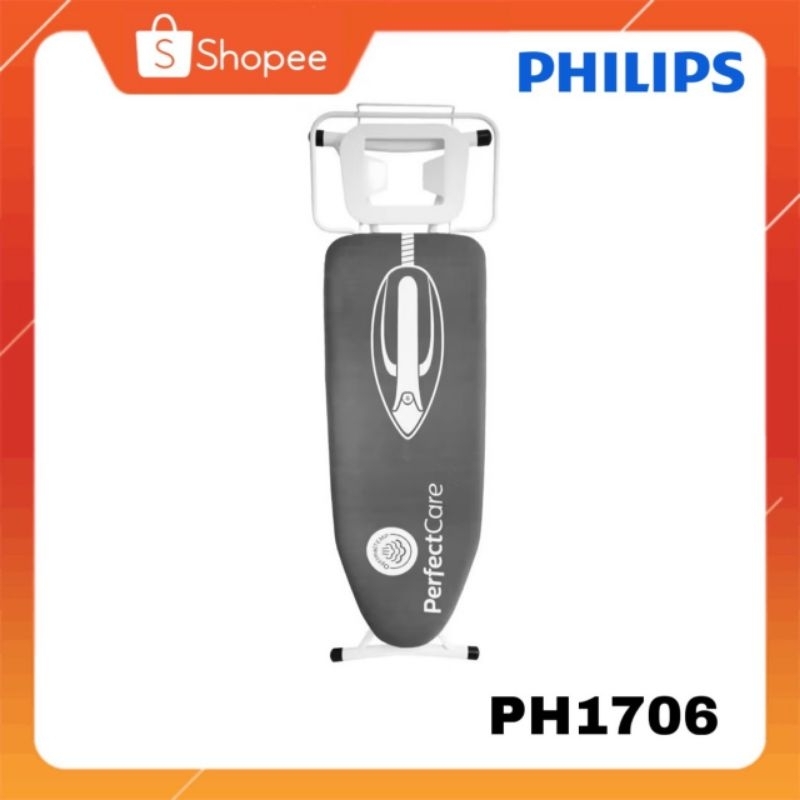 โต๊ะรีดผ้า Philips Professional รุ่น PH-1706 ขนาด 15.5*43 นิ้ว พร้อมใช้งาน  แข็งแรง ระบายไอน้ำได้ดี 