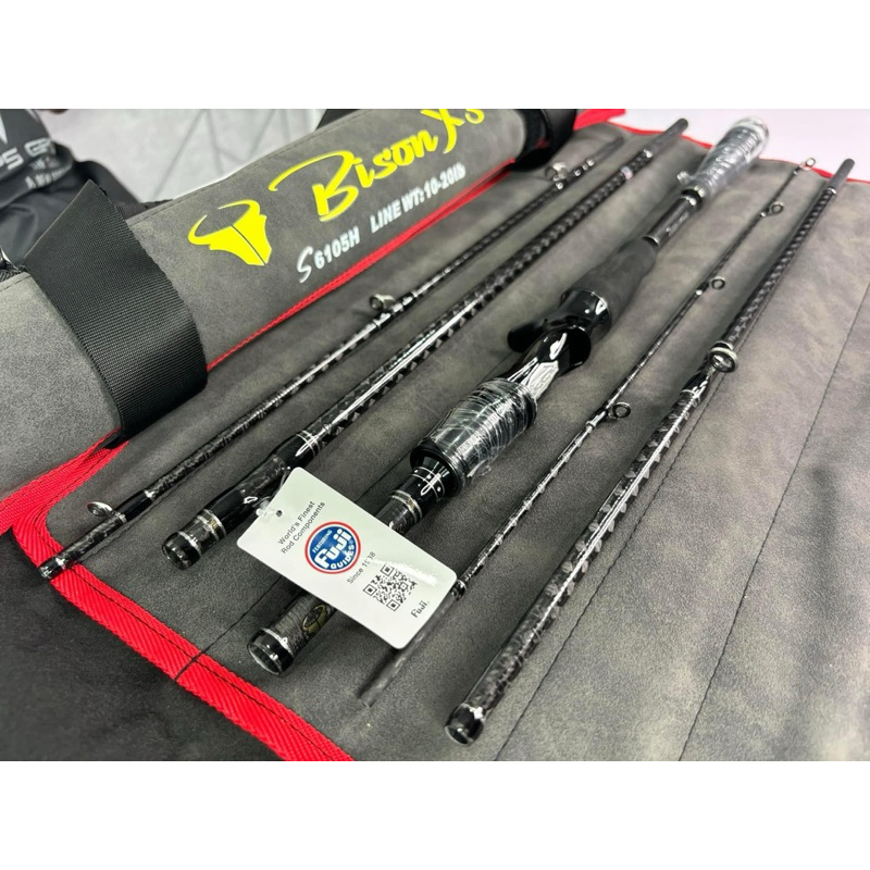 คันBison X3 5 ท่อน All New 2024 ไกด์ Fuji พกพาสะดวก คันเบ็ดสายท่องเที่ยว คันตีเหยื่อปลอม คันตีปลาช่อน ชะโด