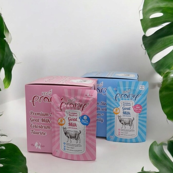 นมแพะ Pramy Sterilized Goat Milk With Colostrum 1ซอง