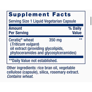 Exp 1/28 Life Extension Skin Restoring Ceramides 30 Liquid Vegetarian Capsuless