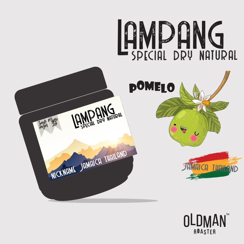 เมล็ดกาแฟ LAMPANG " ลำปาง " SPECIAL DRY NATURAL" (คั่วอ่อน) กระปุก 200g