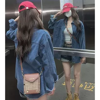 Veewink พร้อมส่งจากกทม เสื้อแจ๊คเก๊ตยีนส์แขนยาว สไตล์เกาหลี หลวมและบาง สะดวกสบาย