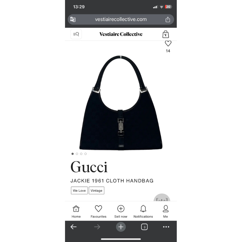 Gucci JACKIE VINTAGE CLOTH HANDBAGของแท้100%