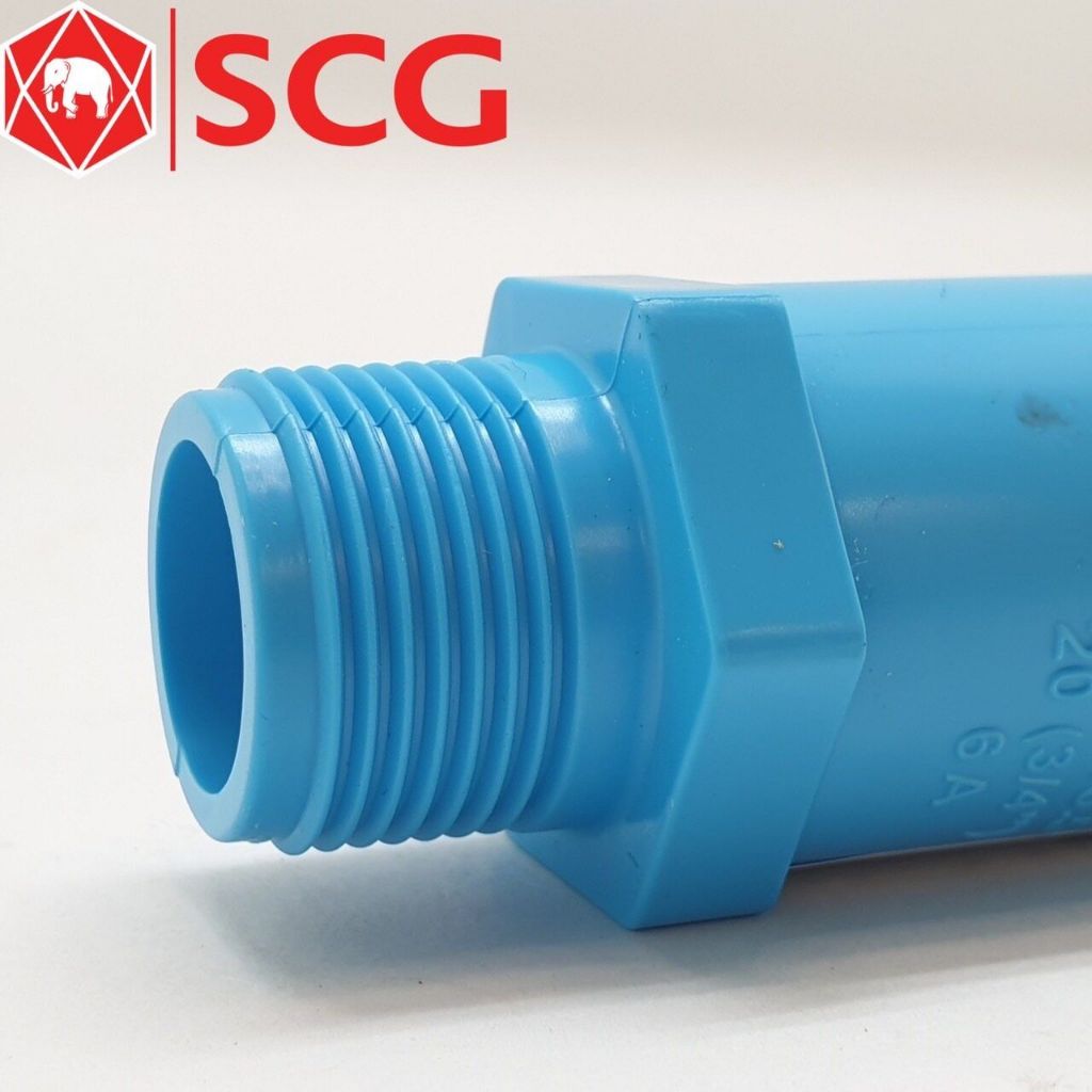 SCG ข้อต่อตรงเกลียวนอก-หนา 1/2 นิ้ว สีฟ้า จัดส่งโดย HomePro