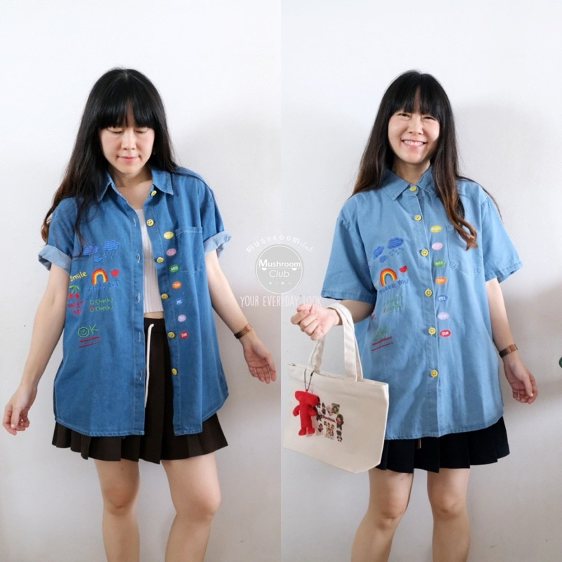 Rainy Denim Shirt รุ่นแขนสั้น