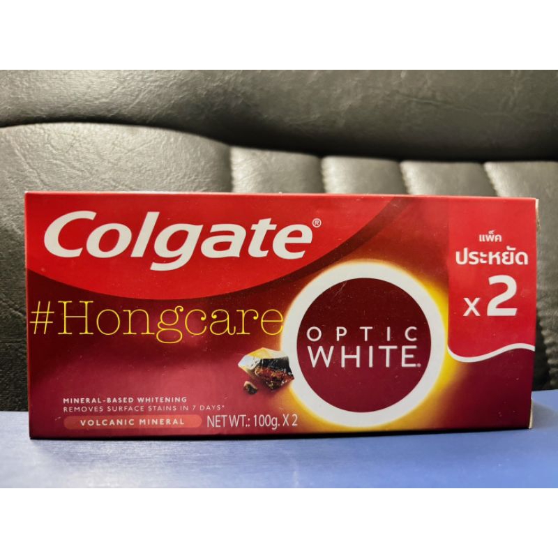 ยาสีฟัน คอลเกต ออฟติคไวท์ 100กรัม x 2 หลอด Colgate Optic White Volcanic Mineral