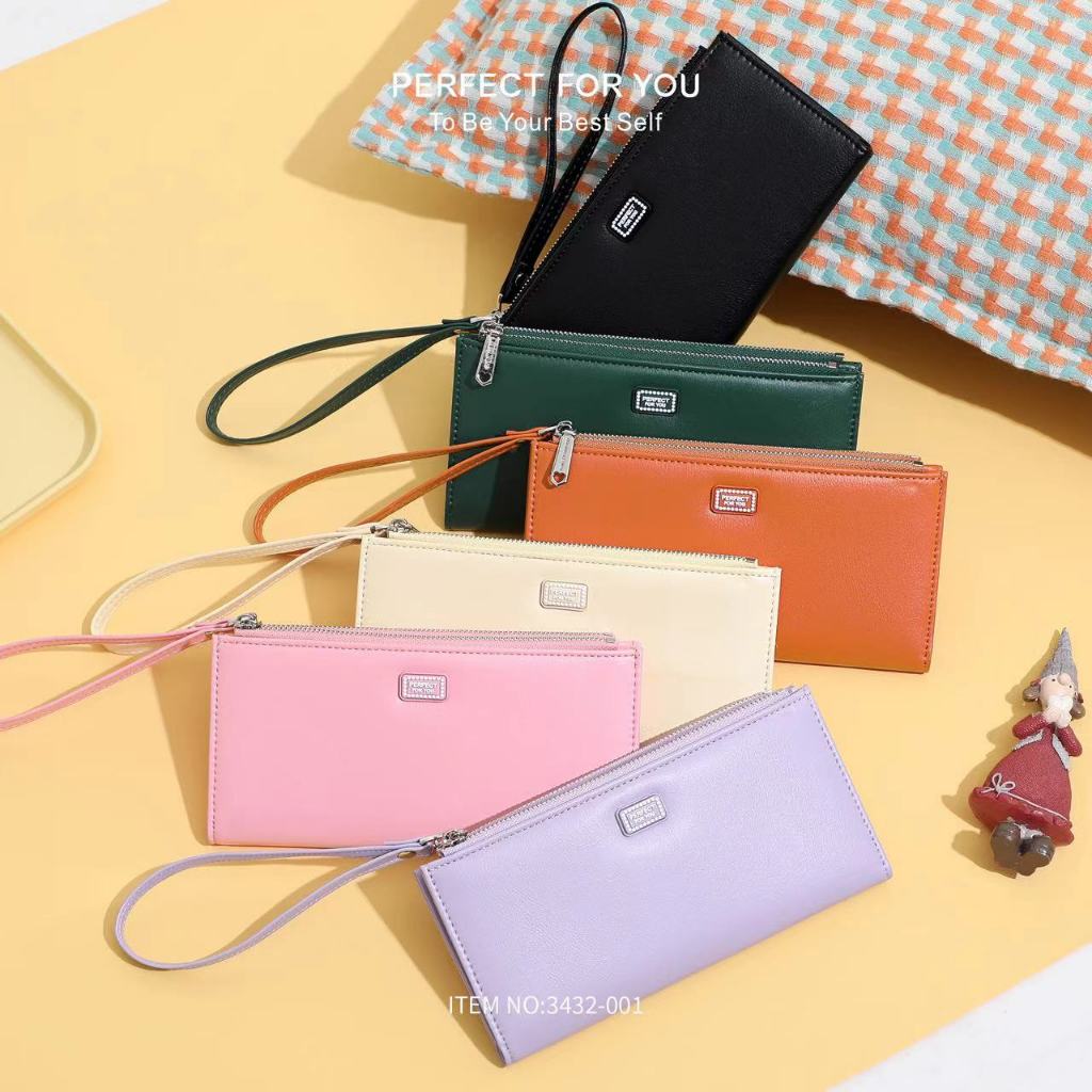 กระเป๋าสำหรับผู้หญิง PERFECT FOR YOU กระเป๋าสตางค์ใบยาว2พับ กระเป๋าสตางค์ใบย่วWallet แฟชั่นมาใหม่ Fashion3432001