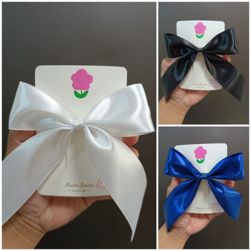 🎀โบว์นักเรียน🎀 ริบบิ้น 1.5นิ้ว ขนาด 4x5 นิ้ว #กิ๊บติดผม #โบว์ติดผม  (แพ็ค 1 ชิ้น)