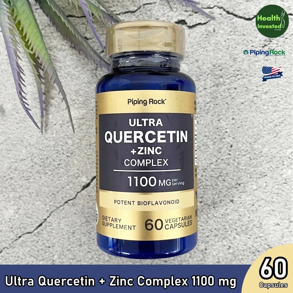 <Piping Rock> Ultra Quercetin + Zinc Complex 1100 mg 60 Quick Release Capsules เคอร์เซตินผสมซิงค์