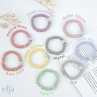 (1ชิ้น ไซส์เล็ก – Mini) ยางรัดผมผ้าไหมมัลเบอร์รี่ Ella Mulberry Silk Scrunchies