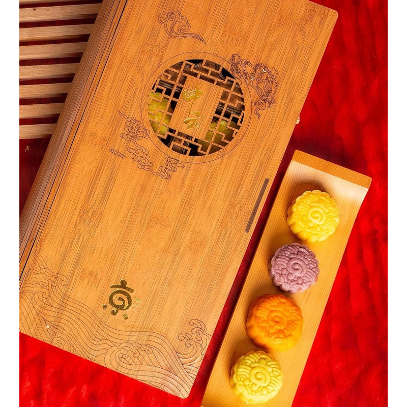 กล่องไม้ใส่ของ กล่องขนมไหว้พระจันทร์ Kyo Roll En