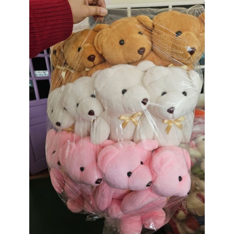 ตุ๊กตาหมีโหล 🐻ขนาด12นิ้ว 📌สุดคุ้ม1เซต12ตัว✅️แจกเด็กๆ จับฉลาก ทำช่อดอกไม้ - รูปที่ 4