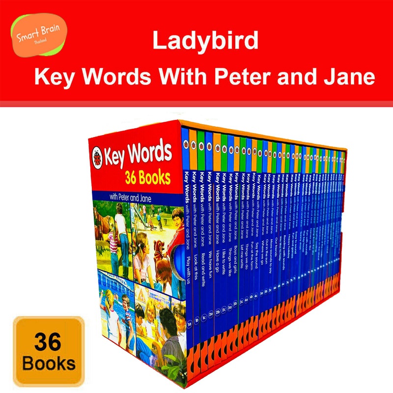 *กล่องตำหนิ Damaged Box* หนังสือหัดอ่านภาษาอังกฤษ ปกแข็ง Key Words with Peter and Jane 36 เล่ม