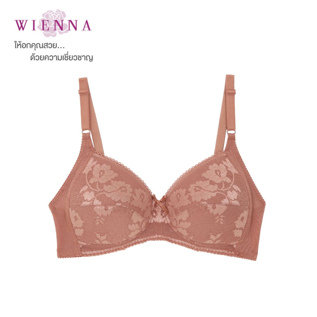 WIENNA  Best Sellers เสื้อชั้นใน Beauty 5 Cup DB16104 ไร้โครง สีดำ สีเนื้อ ส้มอมน้ำตาล Gerbera