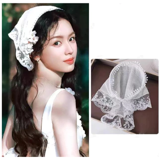 🌸🌸พร้อมส่ง🌸🌸ที่คาดผม ผ้าพันคอ ผ้าโพกหัว ลายดอกไม้เดซี่ โครเชต์ถัก ที่คาดผมผู้หญิงลายน่ารัก หวาน