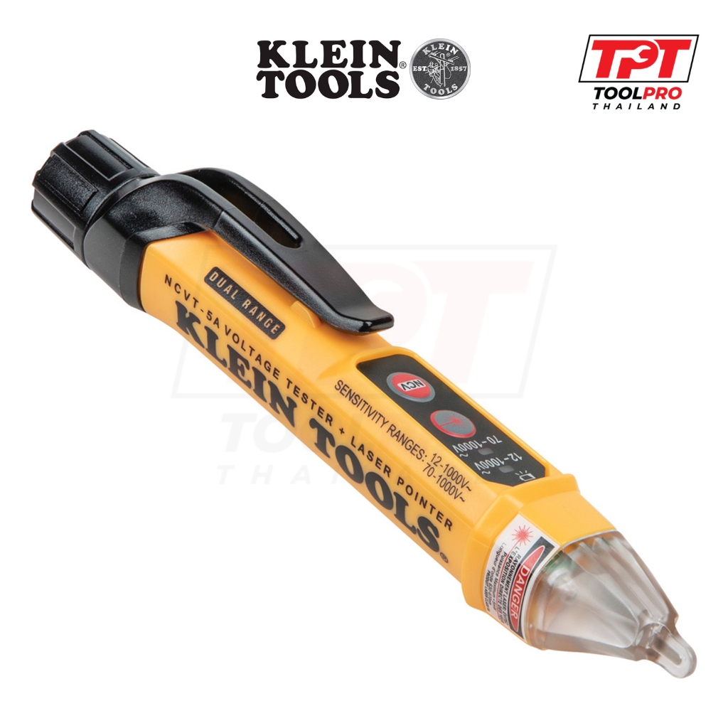 Klein Tools เครื่องตรวจหากระแสไฟฟ้า Non-Contact Voltage Tester Pen, Dual Range, with Laser Pointer (NCVT-5A)