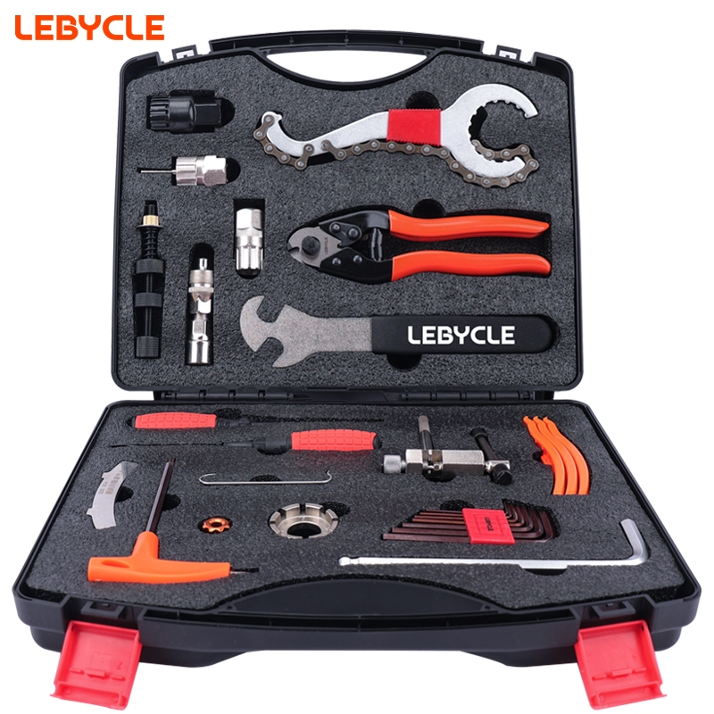LEBYCLE ชุดกระเป๋าเครื่องมือซ่อมจักรยาน 28 ใน 1 ชุดเครื่องมือซ่อมบำรุงจักรยานทุกประเภท