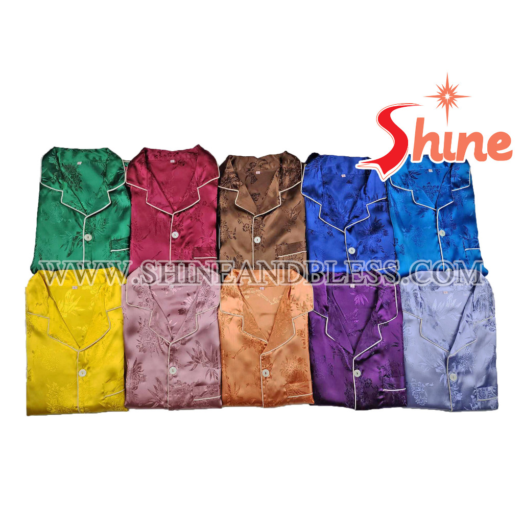 ชุดนอนแพรแท้ Shine สำหรับคุณผู้ชาย ชุดนอน แพรแท้ ชุดผ้าแพร Size M, L, XL