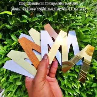 Aluminum Composite Letters ตัวเลขไดคัท ตัวอักษร อลูมิเนียมคอมโพสิต ตัวนูน สูง 10 ซม. D.I.Y สำหรับเลขที่บ้าน, เลขที่ห้อง