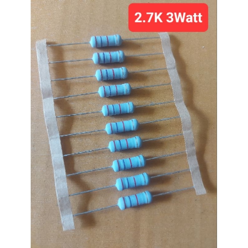 Resistor 2.7K 3Watt (ทนร้อน)(ห่อละ10ตัว)(ราคาห่อละ)