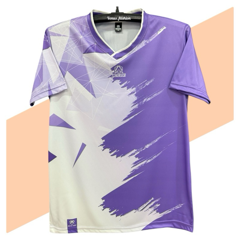 คอวี-05เสื้อกีฬาพิมพ์ลายผ้านิ่มใส่สบาย
