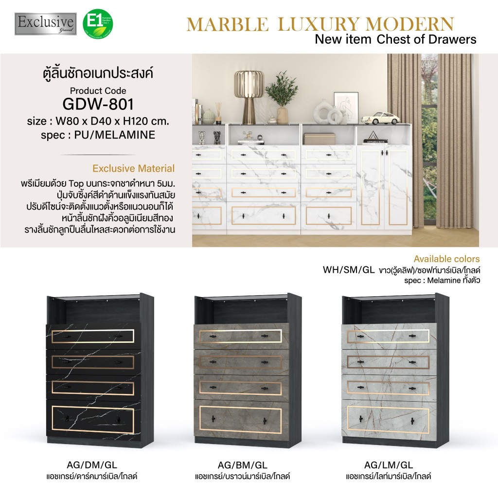 ตู้ลิ้นชักอเนกประสงค์ รุ่น GDW801