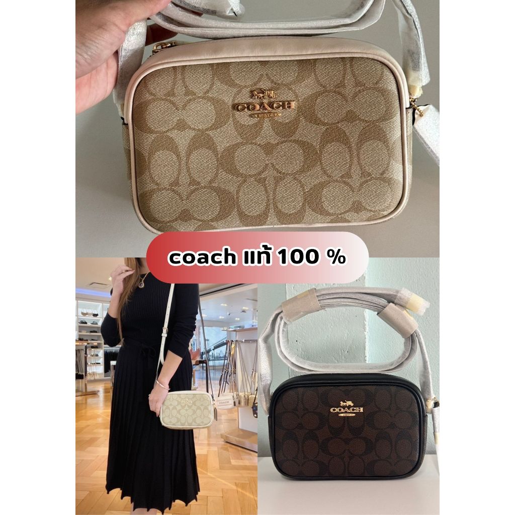 🌺พร้อมส่ง Coach แท้ 100% พร้อมส่งในไทย🌟CQ874 กระเป๋าสะพาย Coach Mini Jamie Camera Bag In Signature C
