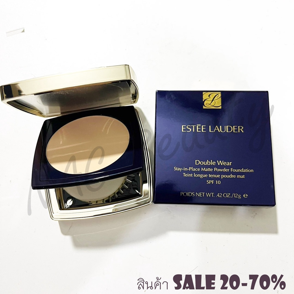 สูตรใหม่_ป้ายไทย_ของแท้100%_แป้งผสมรองพื้น_Estee Lauder Double Wear Stay-In-Place Matte Powder Foundation ขนาด 12 g