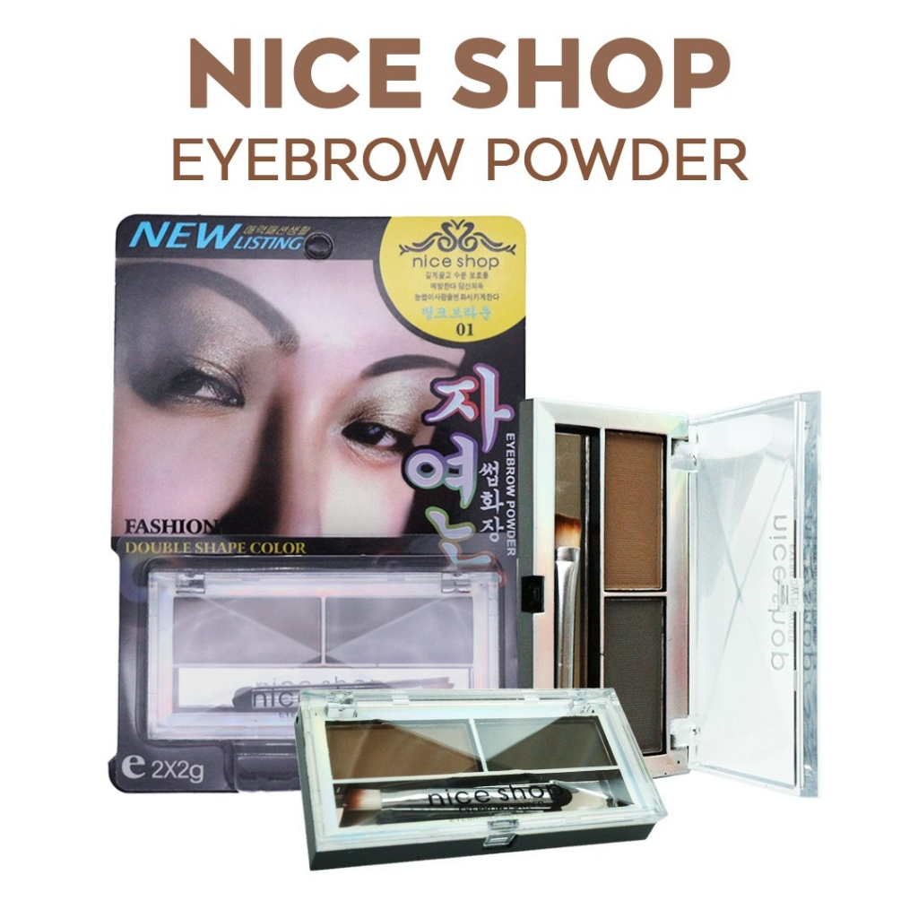 เขียนคิ้ว แบบฝุ่น Nice shop Eyebrow (ตลับ 2 ช่อง) ที่เขียนคิ้วฝุ่น N404