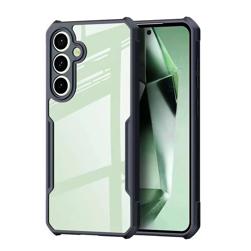 Galaxy A27 5G/A57 5G/A37 5G/F17 5G/M17/A07/A17/A06/A26 5G/A56 5G/S24 FE/A36 5GเคสกันกระแทกขอบสีหลังใสSamsung A06 4G/A16