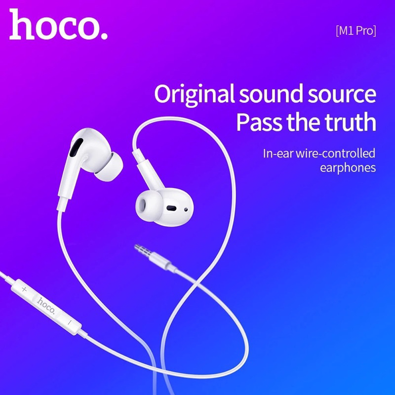 Hoco M1 Pro หูฟังสมอลทอร์ค มีไมค์ในตัว คุยโทรศัพท์ ฟังเพลง Original series wired earphones รองรับ iOS และ Android