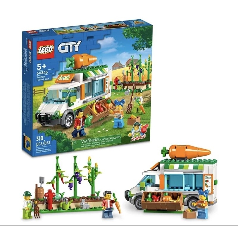 LEGO City 60345 Farmers Market Truck, Farm Toy with Van Food Truck and Food Stand, for 5 Year Old Ki