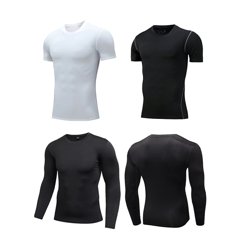 เสื้อรัดกล้ามเนื้อแขนสั้นผู้ชาย แห้งเร็ว มีให้เลือก 2 สี หลายขนาด