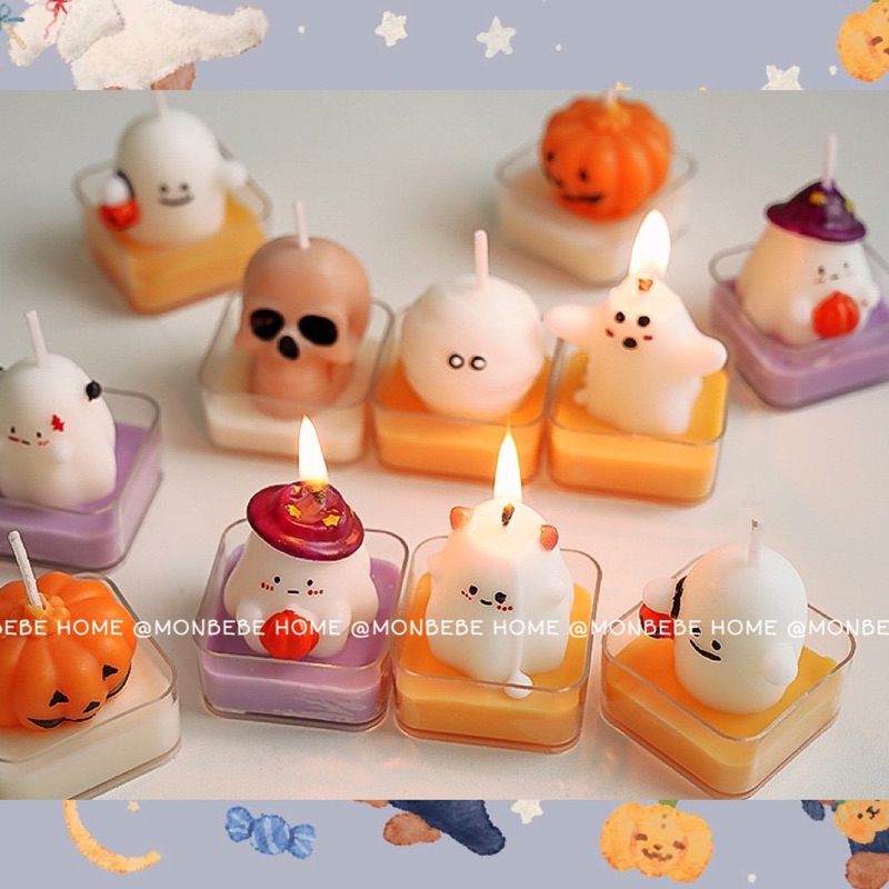 เทียน เทียนหอม Halloween ของขวัญฮาโลวีน โรม่าทียนหอม เทียนหอมไขถั่วเหลือง เหมาะสำหรับเป็นของขวัญ พร้อมส่ง