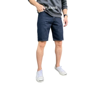 JEANSEXPRESS Shorts Jeans กางเกงยีนส์ขาสั้นชาย ทรงเหนือเข่า สีมิดไนท์เข้ม เป้าซิป Size 28-38 รับชำระปลายทาง