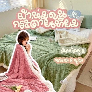 ผ้าห่มขนแกะเทียม ขนาด 8 ฟุต (200x230cm.) รุ่น winter ผืนใหญ่…