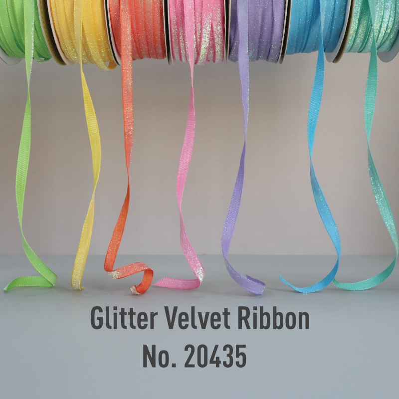 MOMOTARA No. 20435 ริบบิ้นกำมะหยี่ Velvet Ribbon ขนาด 0.9 CM ยาว 36 หลา