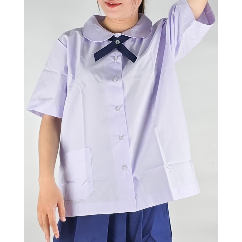 เสื้อนักเรียนหญิง ตราสมาร์ท  [ฟรีเซ็ตปากกา] คอบัวโปโล+คอบัวกระดุมผ่า ใส่สบาย ส่งไว (สินค้าพร้อมส่ง)