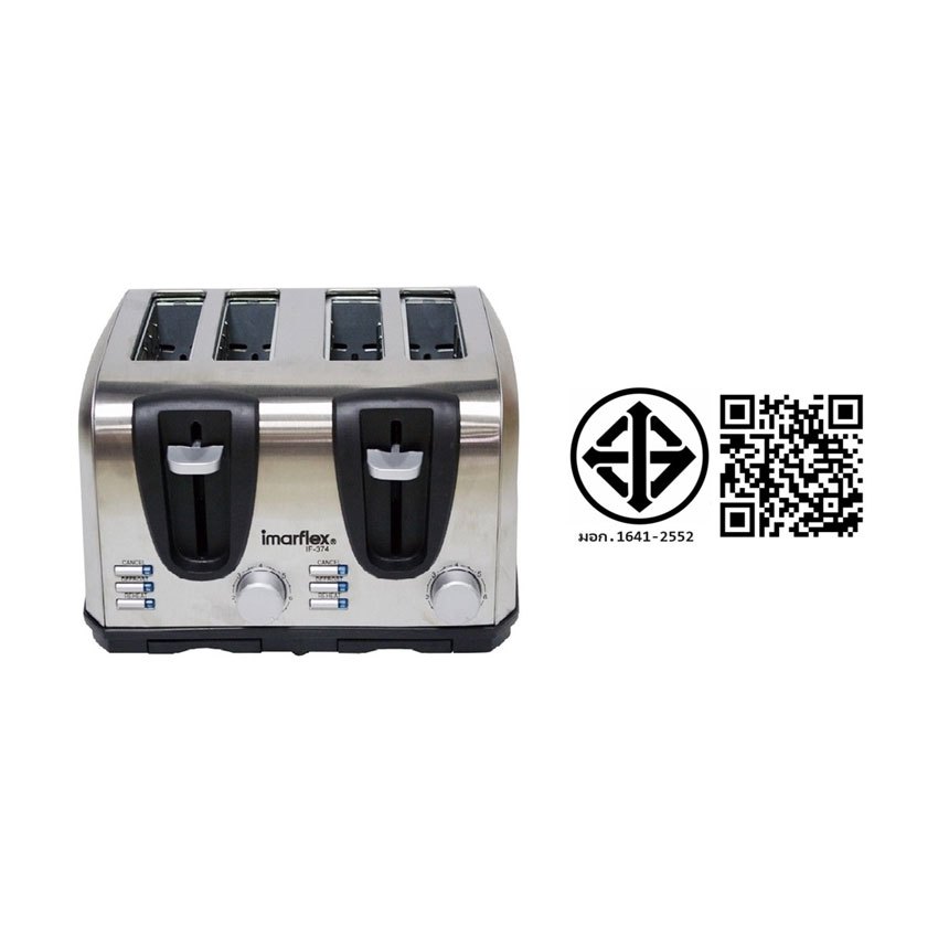 อิมาร์เฟล็กซ์ เครื่องปิ้งขนมปัง 4 แผ่น รุ่น IF-374 IMARFLEX 4 SLICE TOASTER #IF-374 - รูปที่ 3
