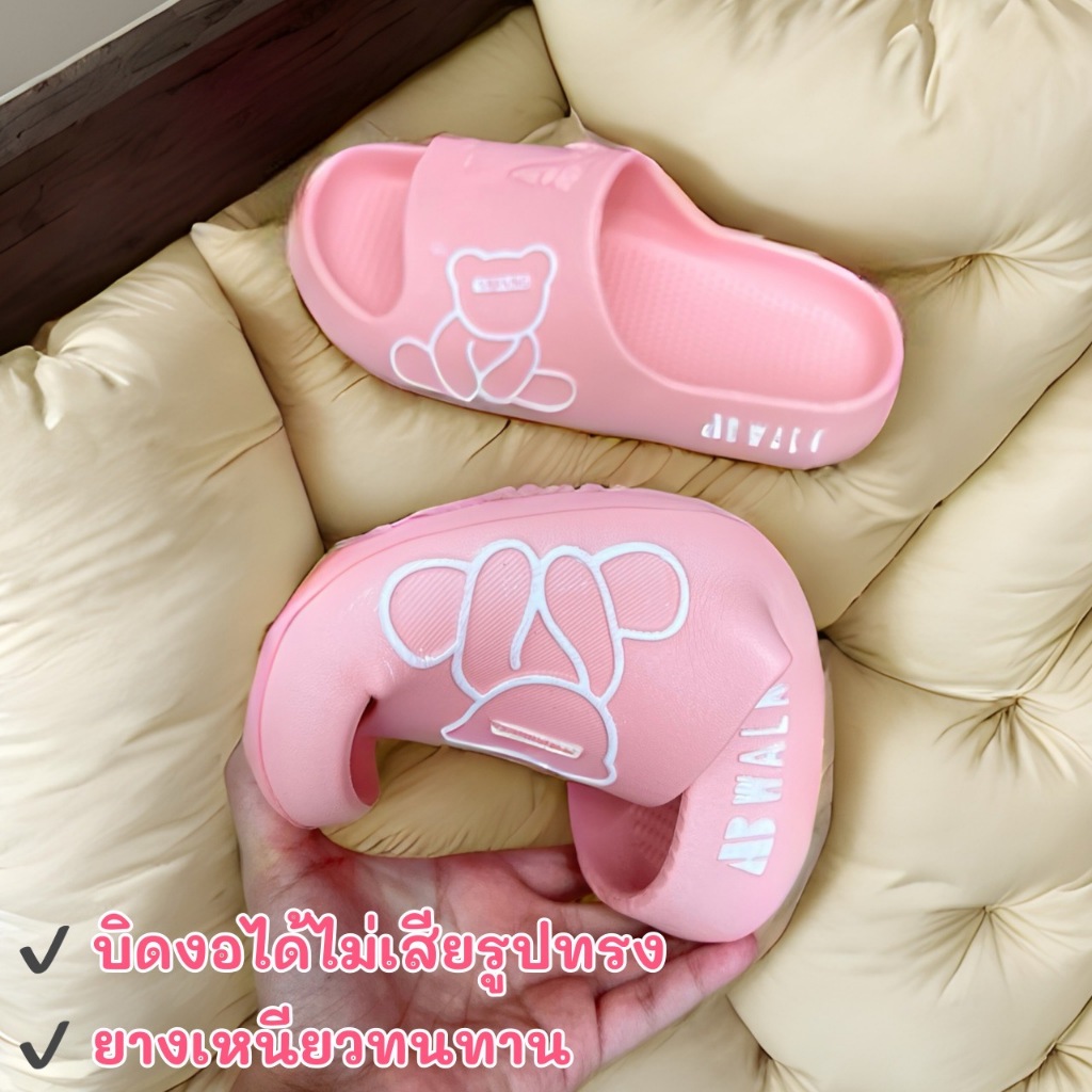 รองเท้าแตะ รองเท้าลำลองผู้หญิง ลายหมีน่ารักสวมใส่สบาย ราคาถูกมาก S-012 - รูปที่ 3