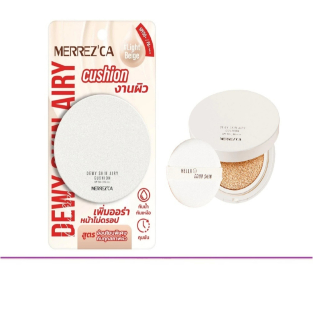 (แท้) Merrez'ca Dewy Skin Airy Cushion SPF50+/PA++++ เมอร์เรซกา ดิวอี้ สกิน แอร์รี่ คุชชั่น 15กรัม