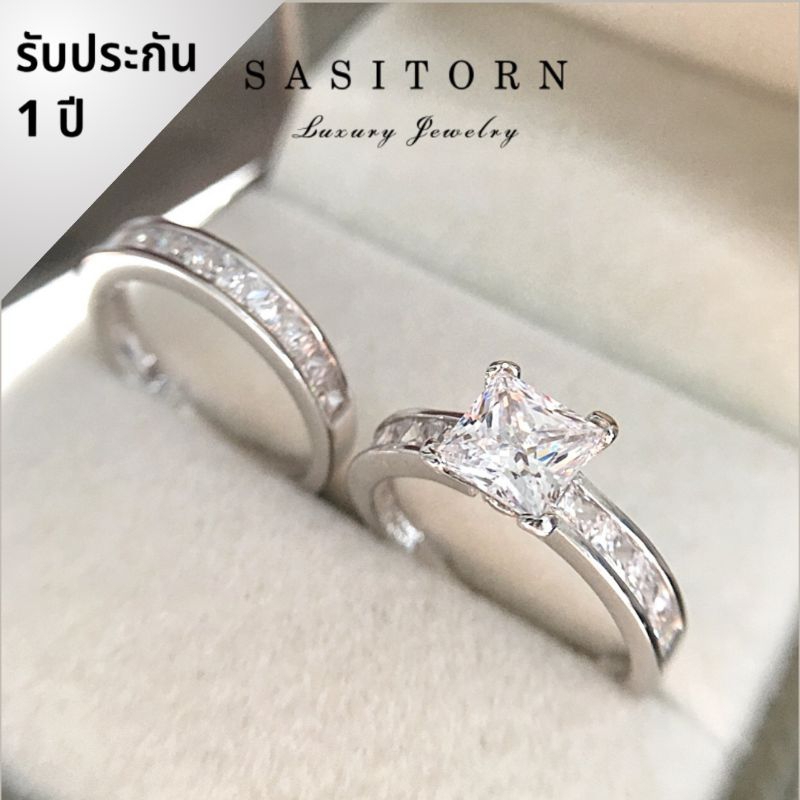 ♥️Sasitorn แหวนเพชรชู 3 กะรัต เพชรเกรดดีที่สุดงานเทียบเพชรแท้​ สวยหรูมาก ใส่ออกงาน ใส่สลับแท้ ให้ของขวัญ Jewelry ST091