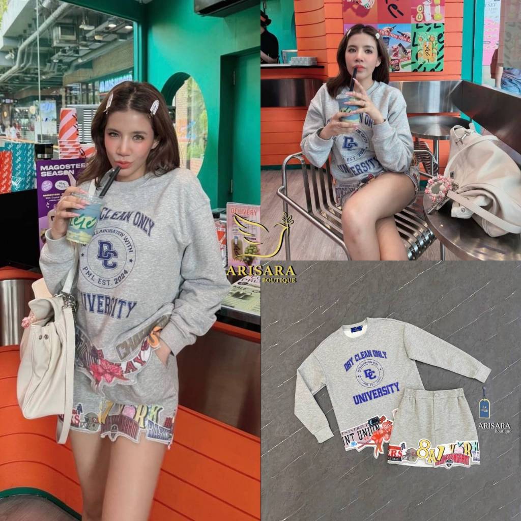 ARISARA ชุดเซ็ตพิมพ์ลาย 2 ชิ้น เสื้อแขนยาว over size(*สอบถามสต๊อกก่อนกดสั่งน๊า)