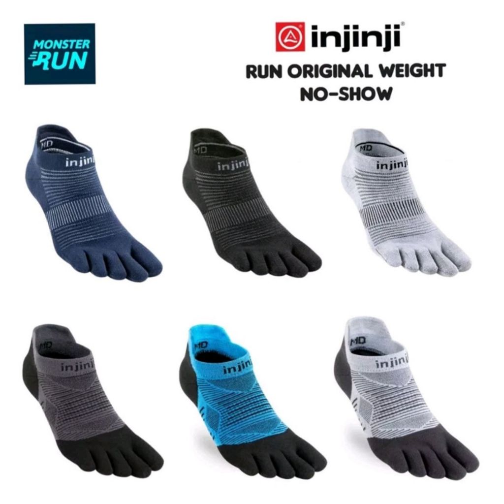 ถุงเท้าวิ่งแยกนิ้ว Injinji Run Original Weight No Show Unisex